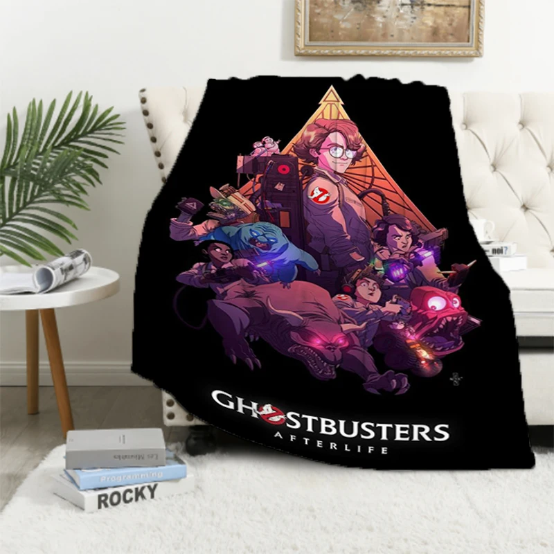 

Movie Ghostbusters Classic Vintage Throw Fleece Blanket Fluffy Sofa Blankets & Throws Microfiber Bedding Knee Bed Decorative Nap