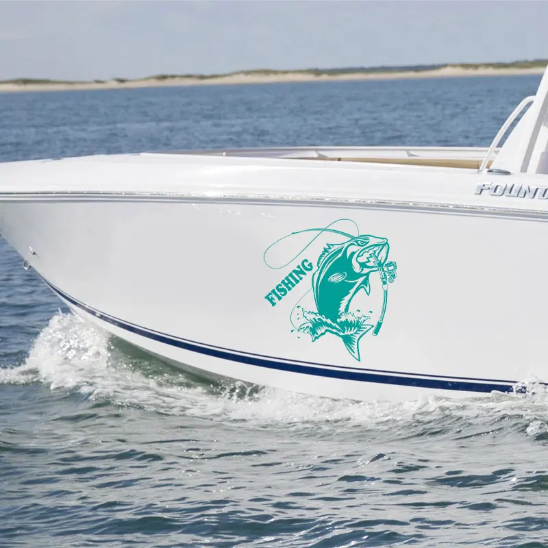 

Fishing Car Window Decor Outdoor Fishing Boat Decals Vinyl Nautical Decoration Wall Sticker Removable Waterproof Murals AC22