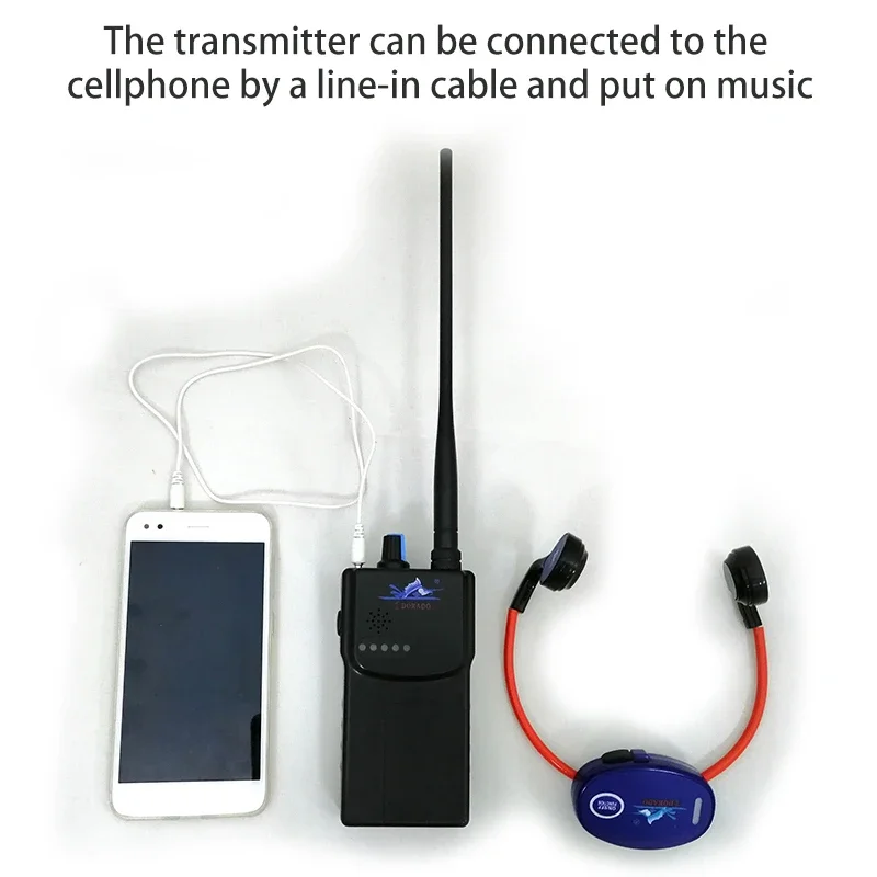 Swimming Coach Training Underwater Communication System 1 H900 Transmitter 1 H902 Bone Conduction Headset