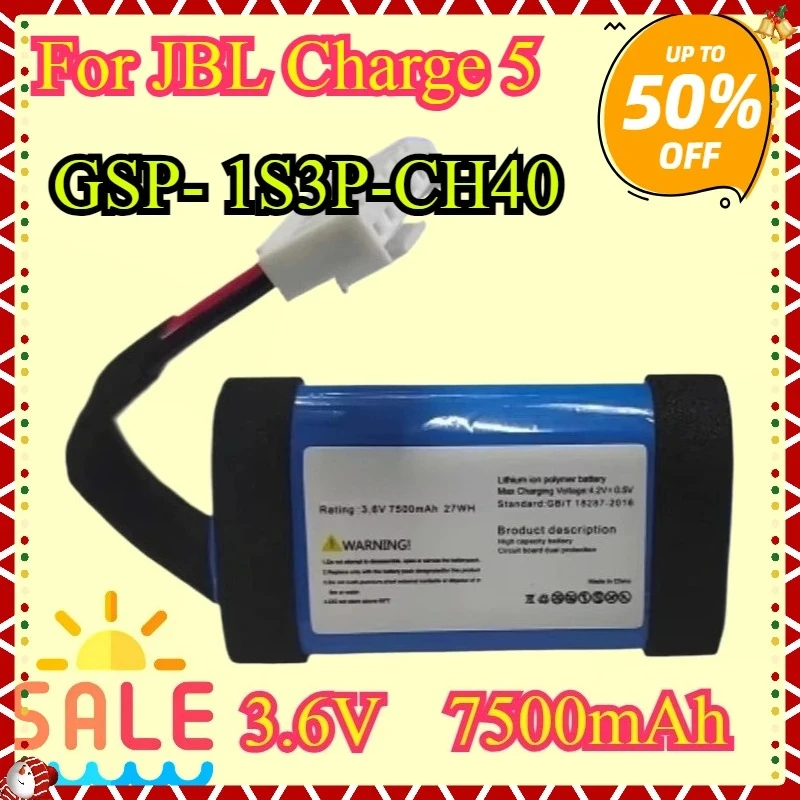 

New High Quality for GSP-1S3P-CH40 Battery for JBL Charge 5 7500mAh Wireless Bluetooth Speaker Battery Replacement Batteries