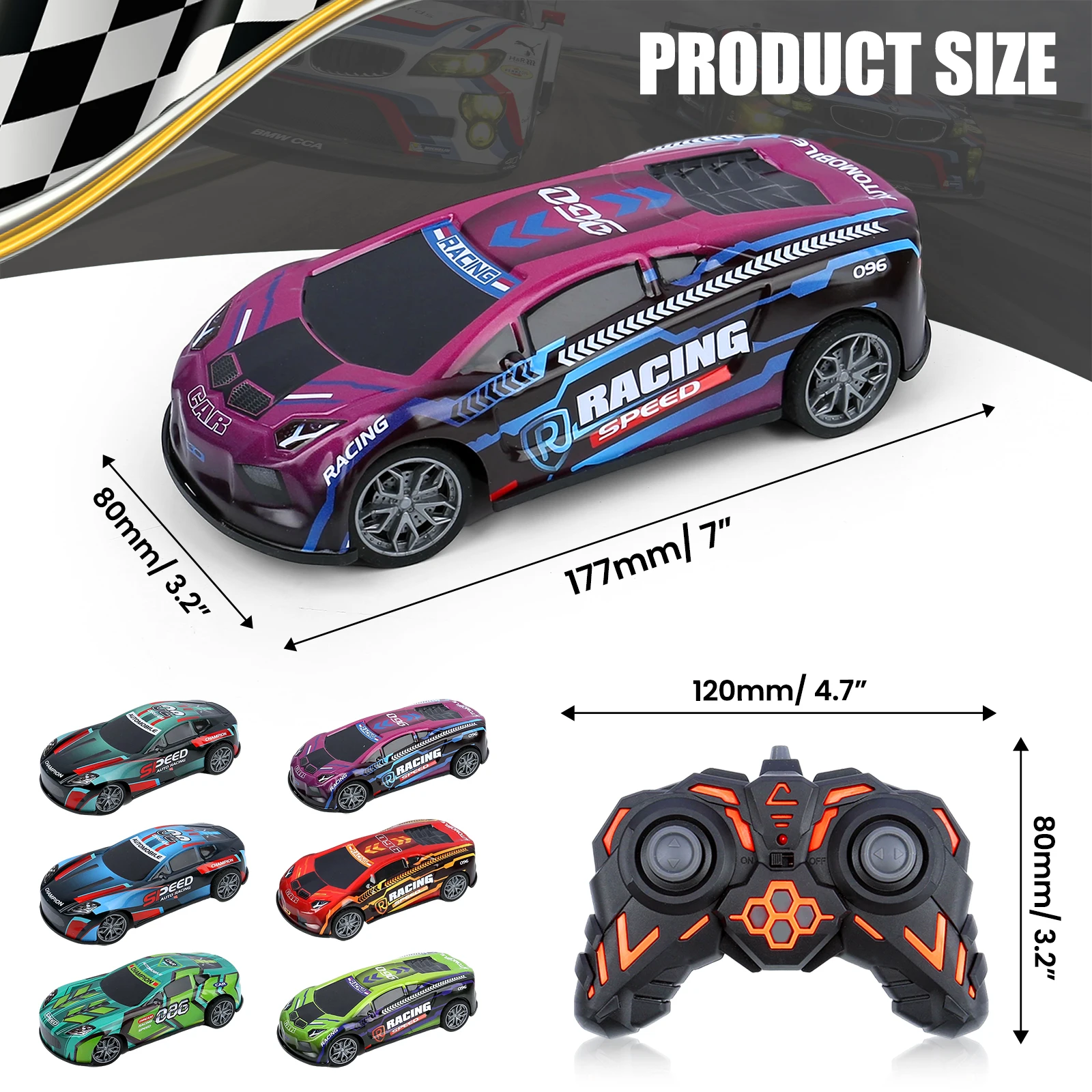 Mini coche de carreras RC de 2,4G, carcasa de hierro, Control remoto, modelo de vehículo de alta velocidad, juguetes para niños, juego multijugador, regalos de cumpleaños