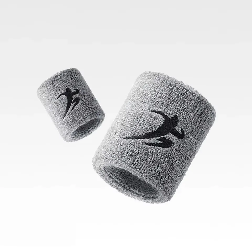 Sports Wristband Breathable Moisture Wicking Double Sided Terry Loop Design Basketball Tennis Badminton Cycling Fitness Unisex