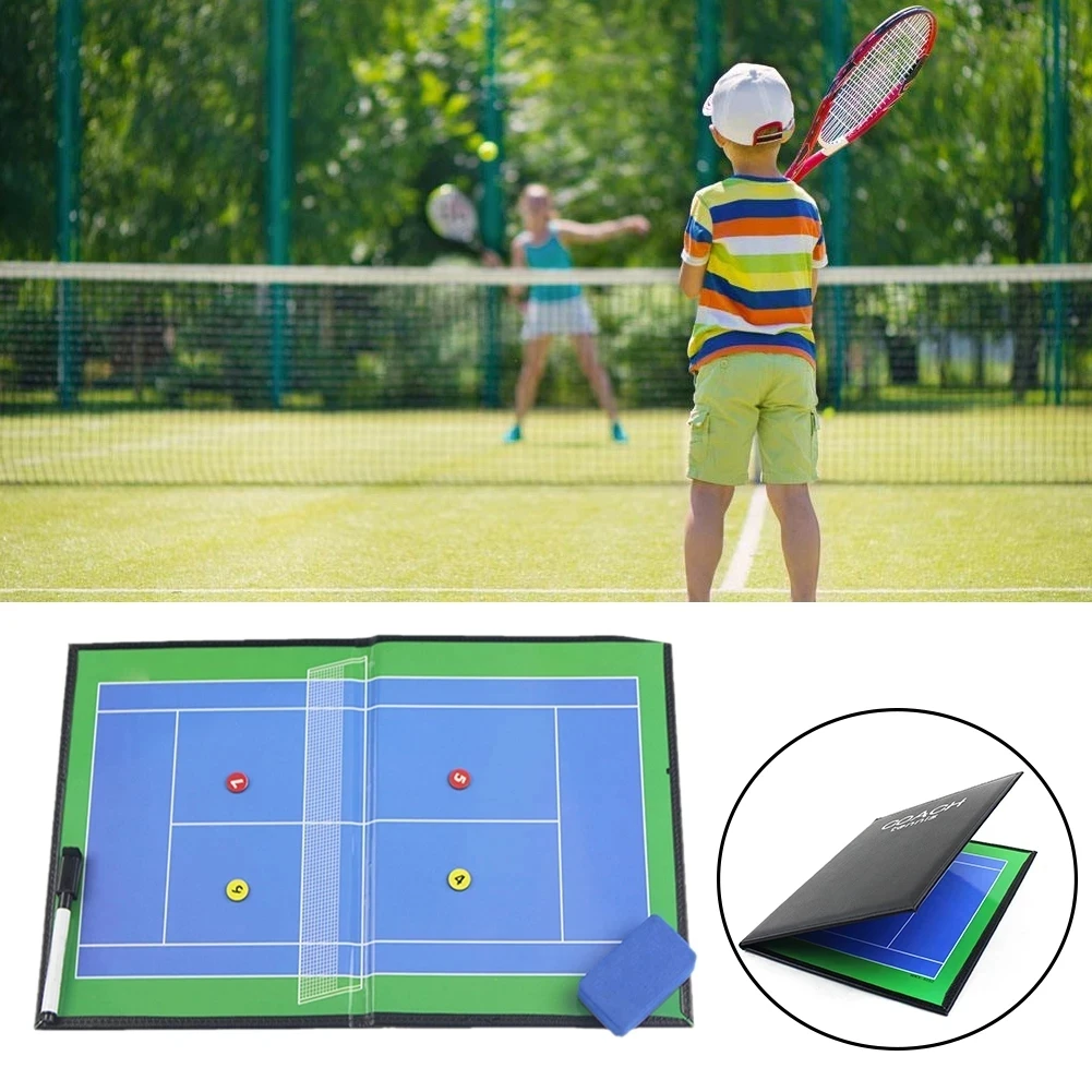 Tennis Coaching Board Coach Marker Guiding Plate Foldable Competition Training Tactical Teaching Clipboard Kit Aid