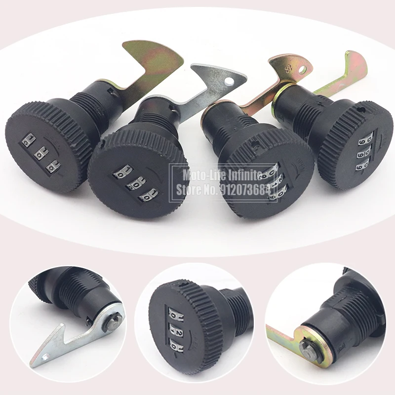 4 Styles Password Code Lock 3 Digit for Motorbike Rear Trunk Replaces Accessories Convenient Installation Keyless Sturdy