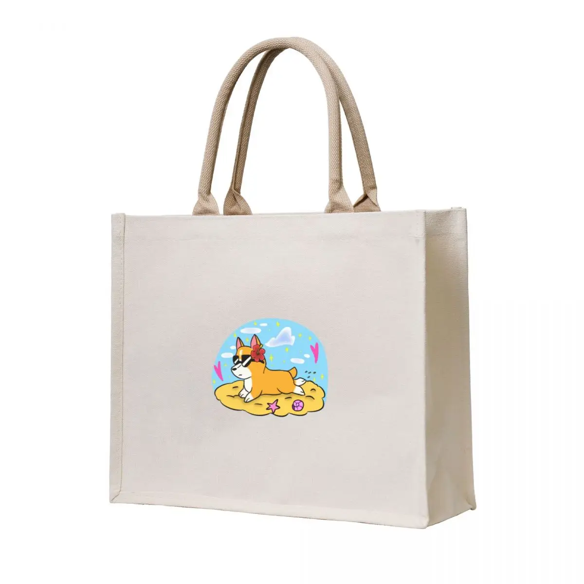 

Beach corgi Tote Bag supermarket folding bag sacs de shopping the tote bag custom bags