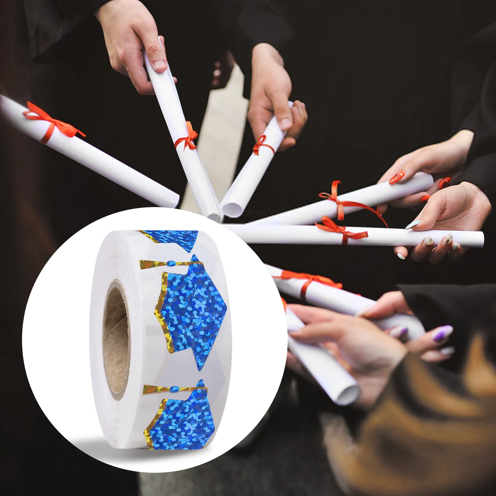 2Pcs Graduation Stickers 2025 Class of 2025 Self-Adhesive Envelope Seals Graduation Cap Decor Congrats Grad Party Favors Blue