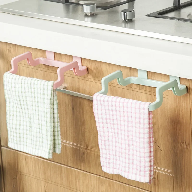 1Pcs Kitchen Hanging Cabinet Door Garbage Rack Door Back Garbage Bag Storage Rack Plastic Bag Rack Garbage Can Stand Rag Hanger