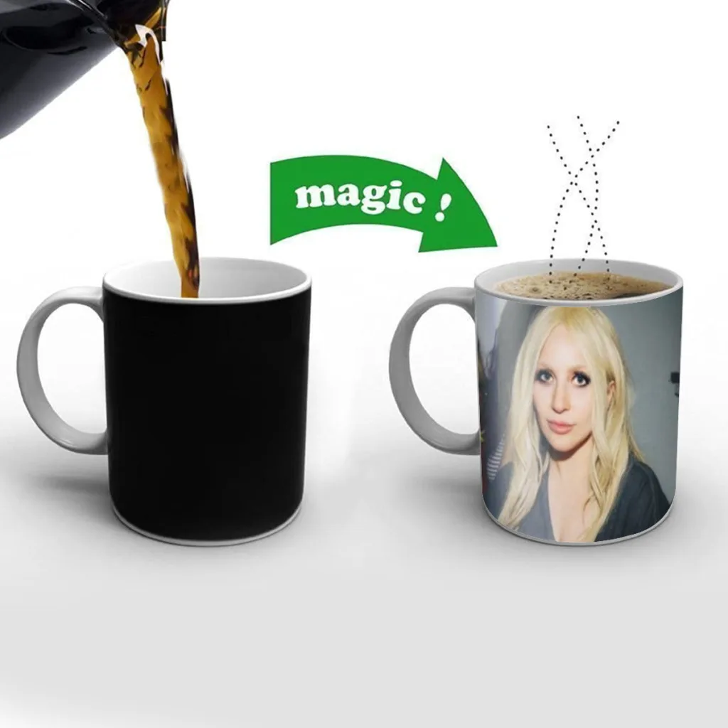 

Hot Singer Lady Gaga Classic Anime Friends Birthday Gifts Color Changing Magic Ceramic Creative Coffee Mugs Tea Cups