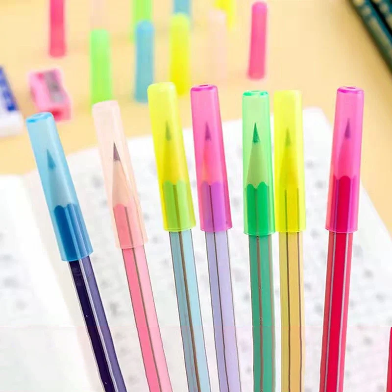 6 шт. защитный чехол для карандаша, защитный колпачок, разноцветный пластиковый колпачок для ручки, цветной удлинитель для карандаша, защитный чехол для ручки
