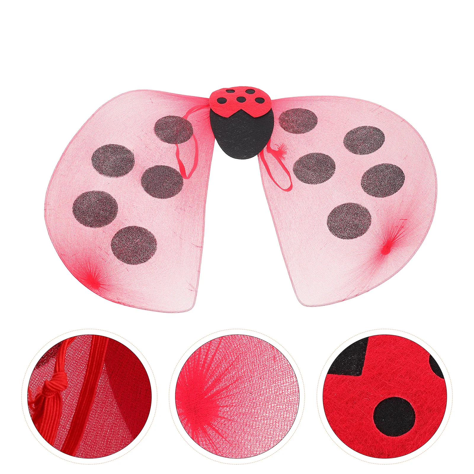 Girls Ladybug Wings Fairy Wings Dress Up Costume Cosplay Prop Kids Birthday Party Halloween Carnival Birthday Party Games