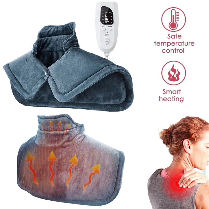 

Shoulder Neck Back Heating Shawl Electric Heating Pad Wrap Heat Therapy Heater Pain Relief Winter Adjust Temperature Warmer Pads