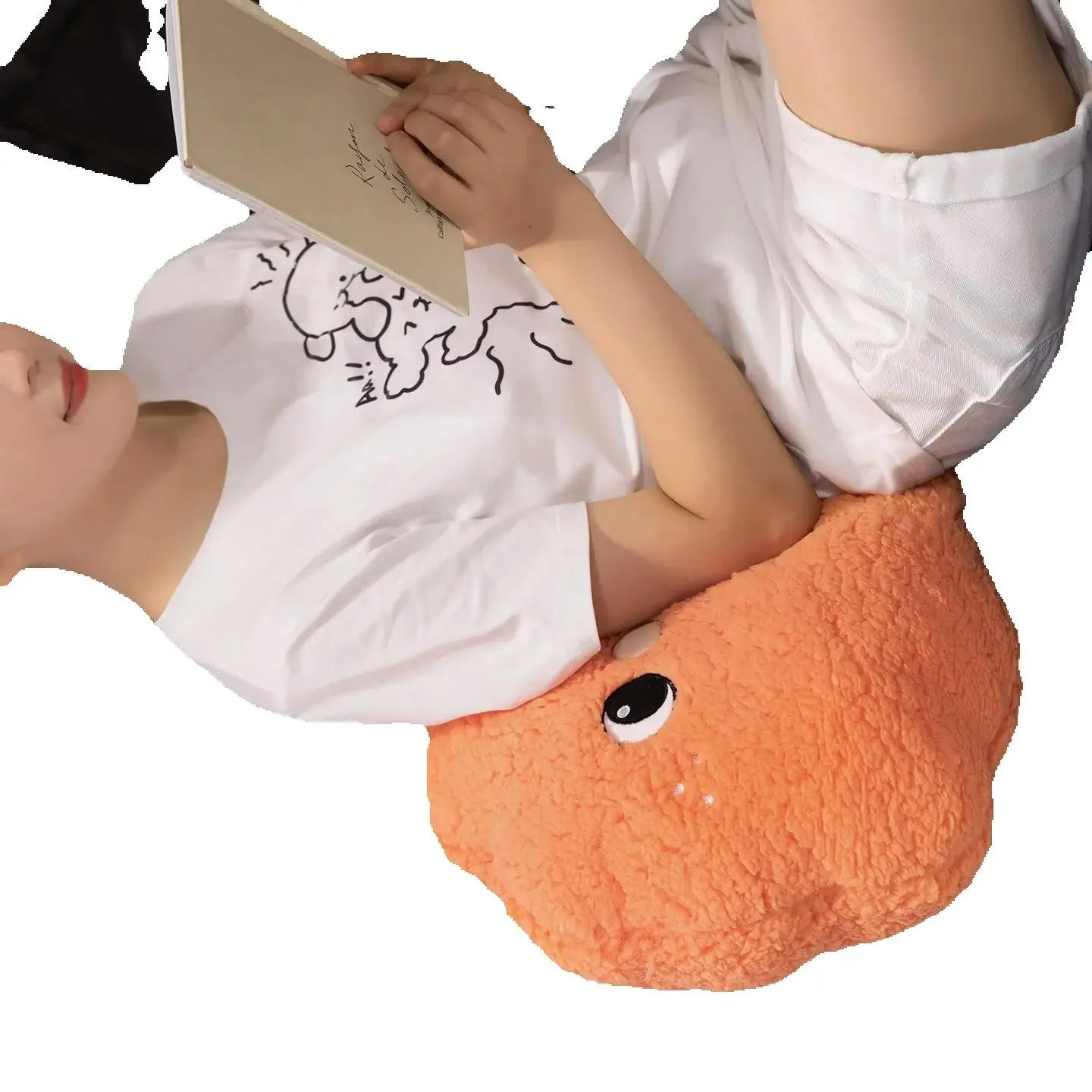 

Funny Cute Shrimp Tail Pillow Soft Cushion for Sofa Bed Office Home Decor Gift with Non-Slip Bottom Machine Washable