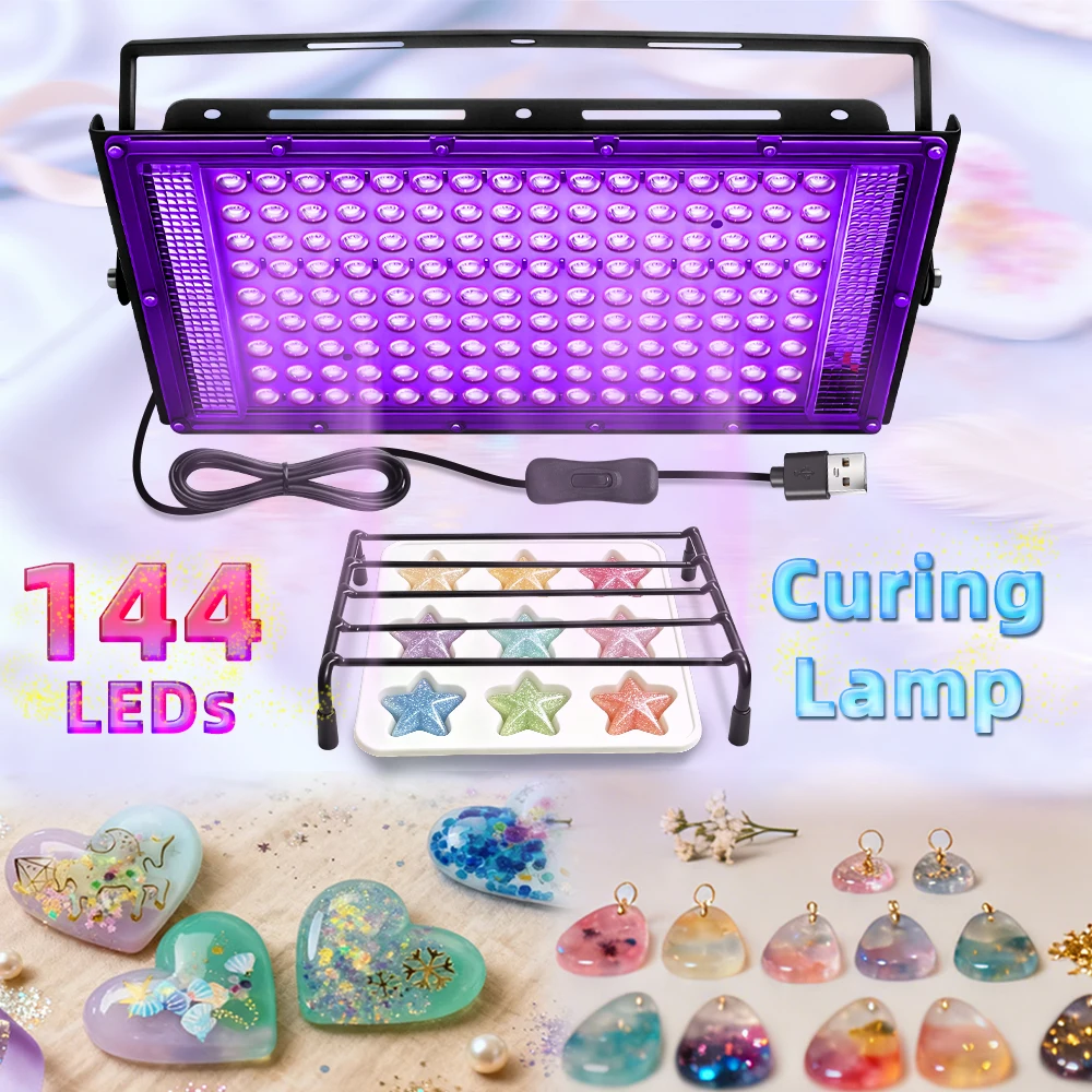 

144 LEDs Resin Curing Lamp, Fast Cure Light for Epoxy Jewelry Making, Valentine's & Wedding DIY Craft Tool