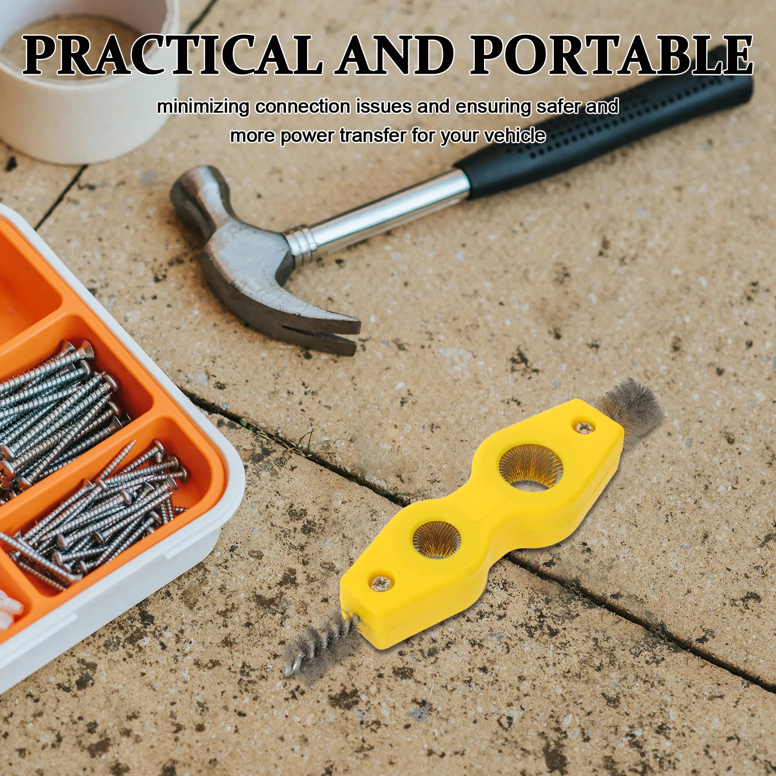 Dual Head Battery Terminal Cleaning Brush Double Ended Car Marine Battery Post Cleaner Tool Auto Parts Cleaning Brush Corrosion