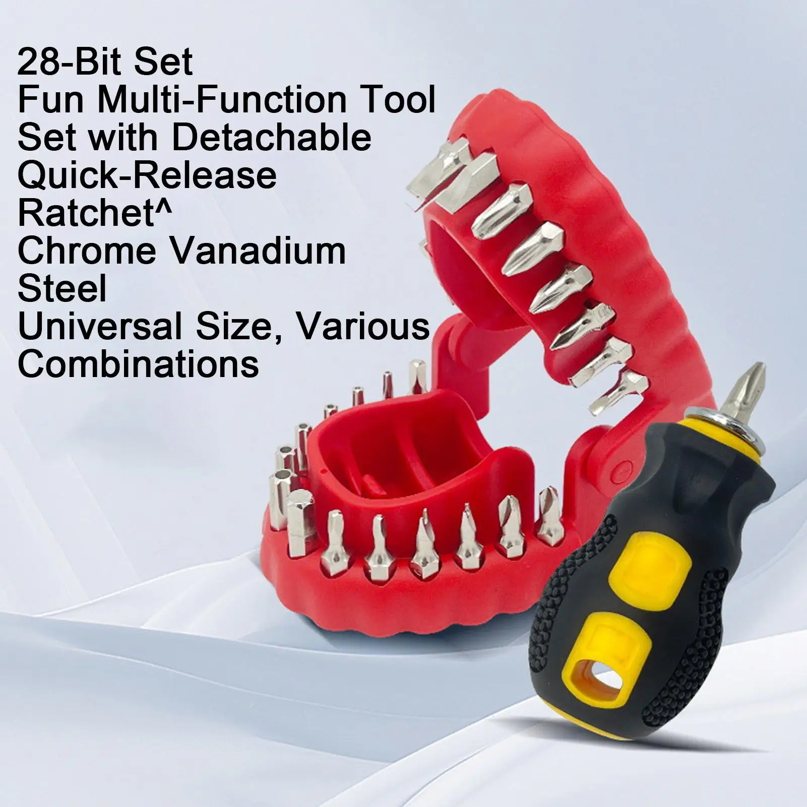 Anti-Slip Magnetic Screwdriver Bits Screw Driver Kit High Hardness Hardware Fun Mouth Design for Electronics Woodworking