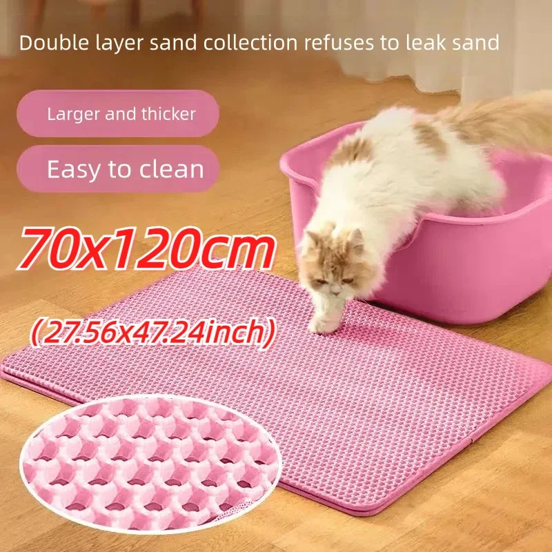 

Cat Litter Mat Non Slip Big Pet Litter Box Filter Mat Double Layer Wear Resistant Waterproof Cat Litter Mat Pet Clean Supplies