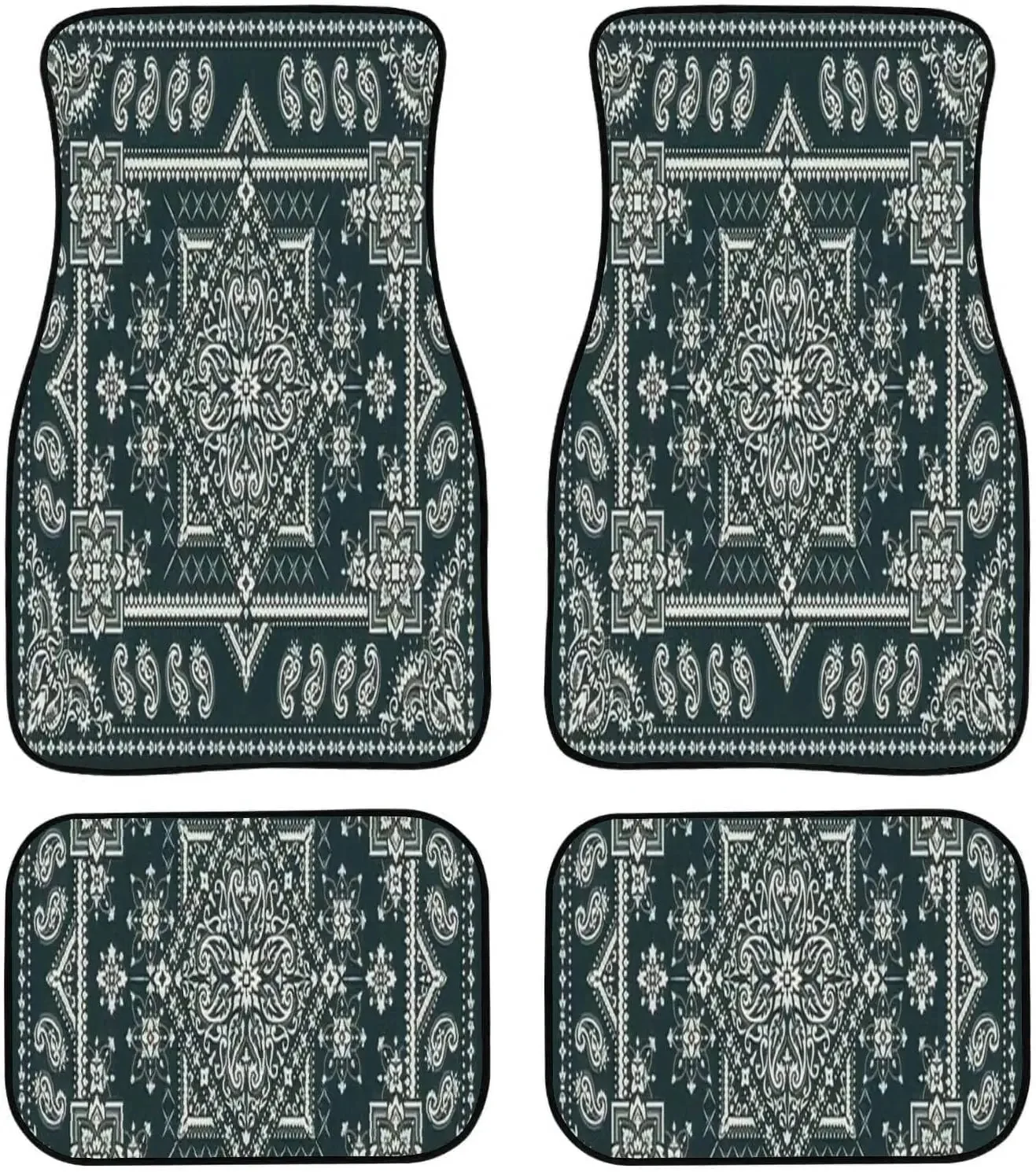 Car Floor Mats Rectangular Bandana Print Design for Rug Carpet Tapis Shawl Towel Carpet Floor Mats for Cars, Auto Interior Decor