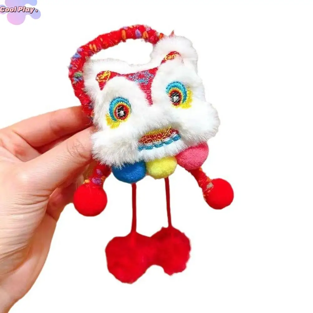 

Tassel New Year Hair Rope Plush Ball Ponytail Holder Lion Awakening Headwear Hair Ring Hair Scrunchies Plush Elastic Hair Band