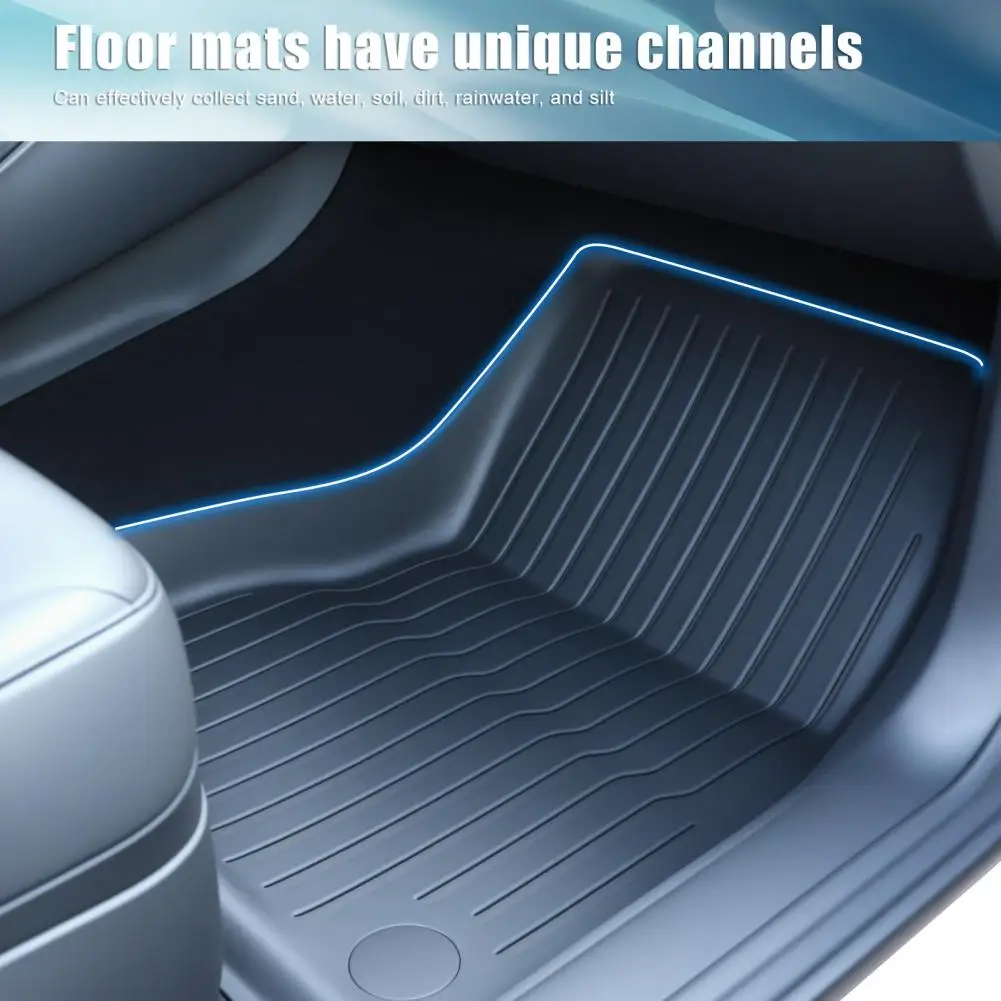 TPE Floor Mats,All Weather Protection Cargo Liner Waterproof Trunk Mat with Backrest Pad Full Set Accessor