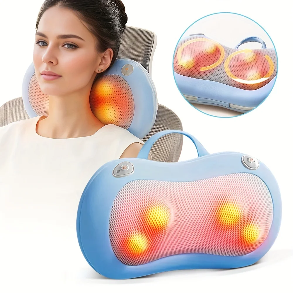 

1 шт. массажная подушка шиацу с успокаивающим жаром, разминанием глубоких тканей для спины, шеи, плеч, ног, стопы, мышц тела Relaxat