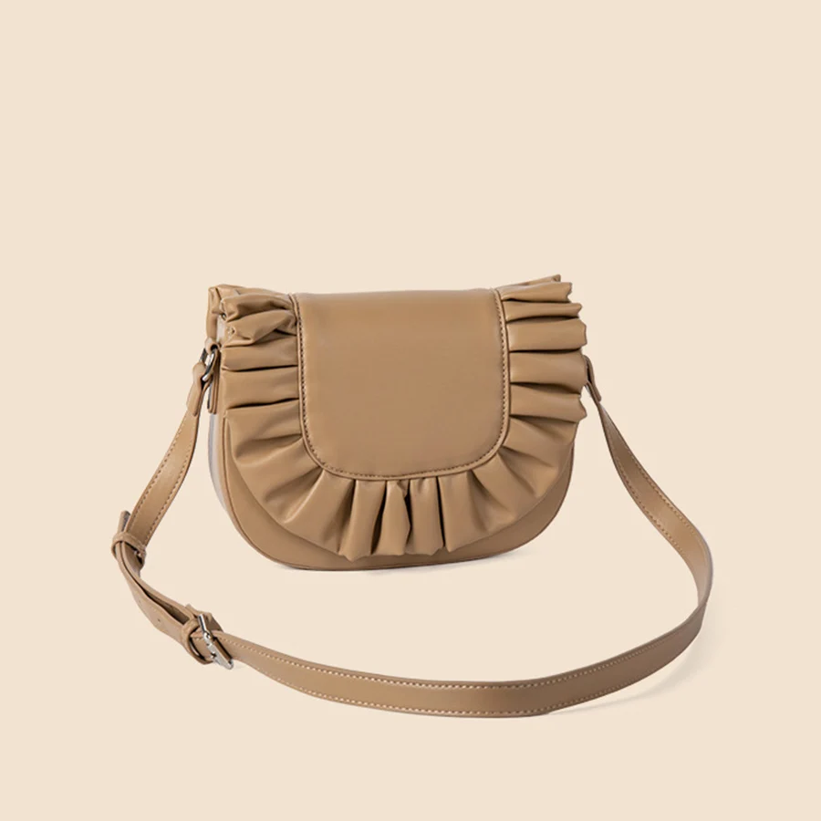 

Flip Crossbody Bags For Women Pleated Ruffled Saddle Bag Hasp Shoulder Bags Luxury Commuter Designer Handbags Small Square Bag