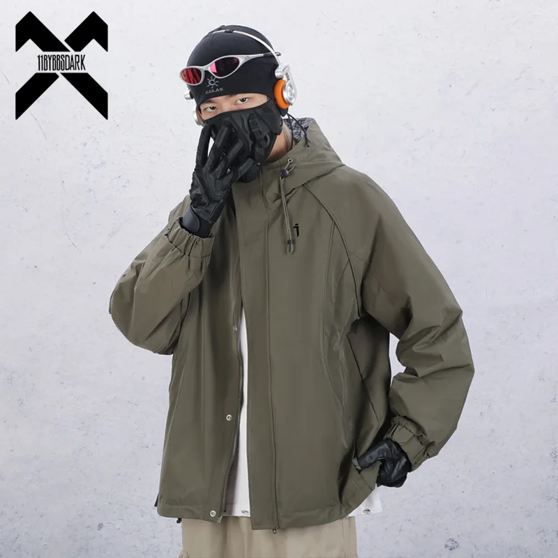 2026 Autumn Reversible Hooded Jacket Men's Loose Casual Plaid Coat