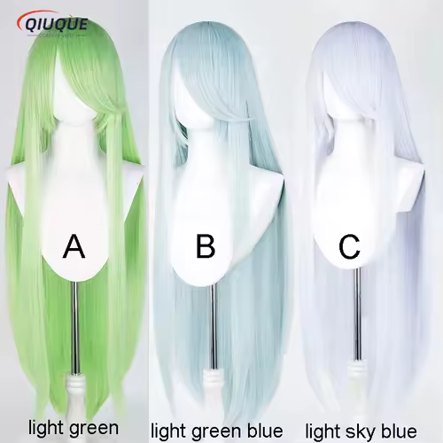 80 Colors 100cm Long Straight Cosplay Wig Anime Compatible Universal Omopinenet Heat Resistant Synthetic Hair Wigs + Wig Cap - Image 33