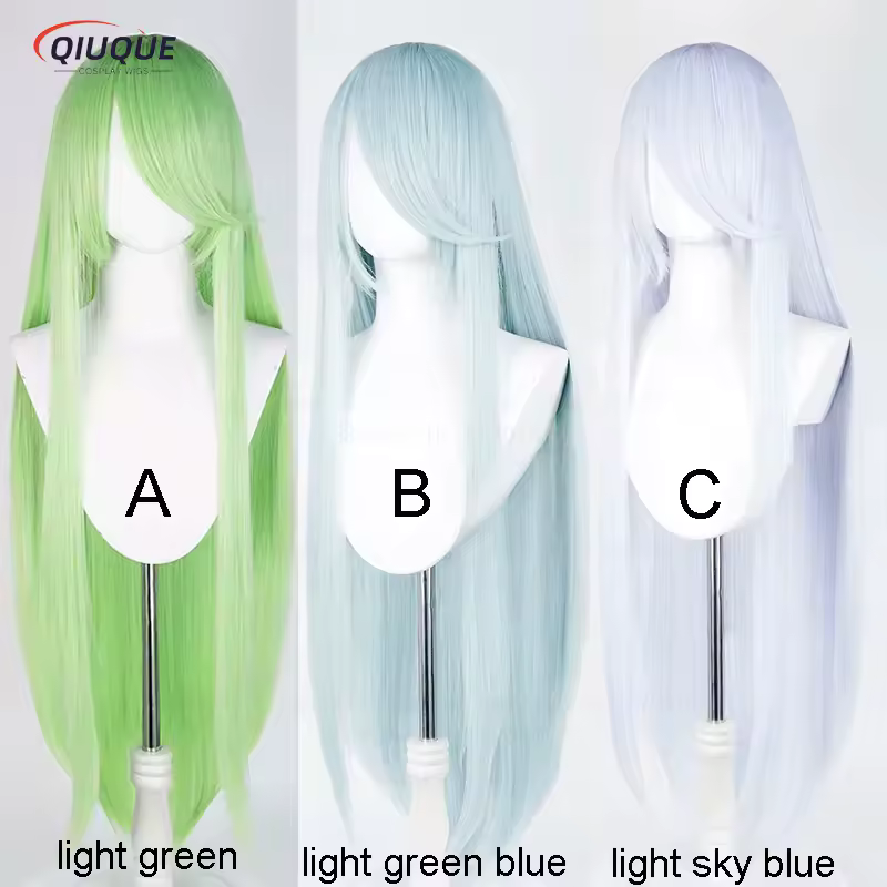 80 Colors 100cm Long Straight Cosplay Wig Anime Compatible Universal Omopinenet Heat Resistant Synthetic Hair Wigs + Wig Cap - Image 33