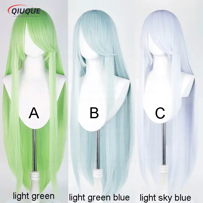 80 Colors 100cm Long Straight Cosplay Wig Anime Compatible Universal Omopinenet Heat Resistant Synthetic Hair Wigs + Wig Cap - Image 33