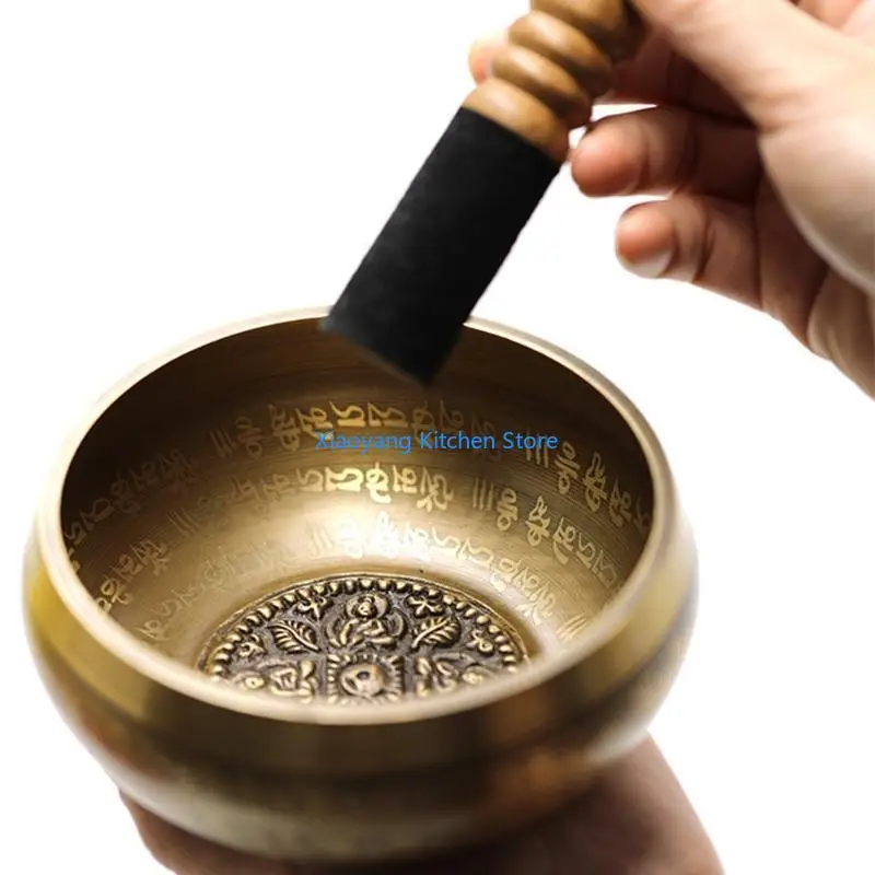 

69HC Tibetan Buddhism Sing Bowl Yoga Meditation Chanting Handicraft Copper Healing