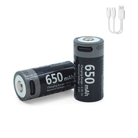 Kuugro 16340 3.7V 650mAh CR123A USB Rechargeable Li-ion  Battery for Olympus U1 U2 Fujifilm FinePix S1 Pro Canon EOS 30 EOS 7