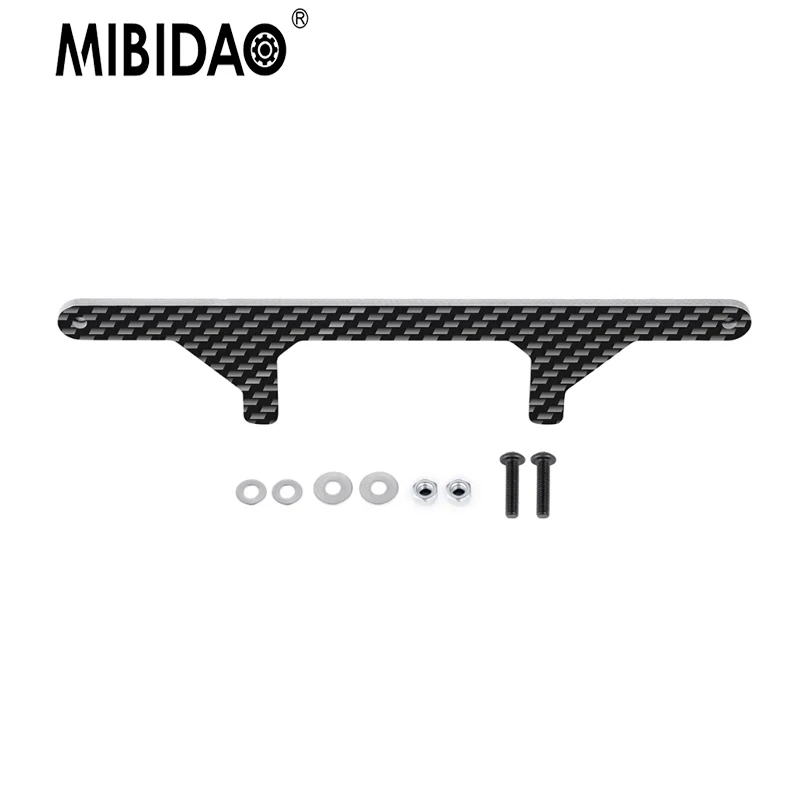 

MIBIDAO Carbon Fiber Rear Reinforcing Plate Steering Lock Plate for 1/10 Tamiya Clod buster 4×4×4 Rc Car Monster Truck Parts