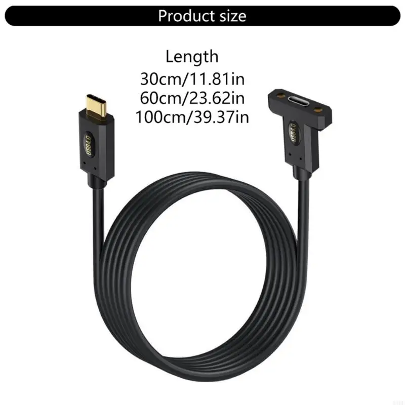 90 grados USB4 Cable 40Gbps Transferencia datos 240W USB C cable USB C 83cf