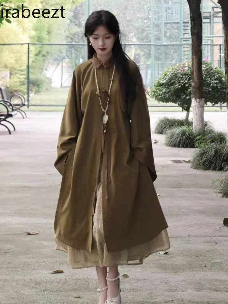 New Chinese Thin Artistic Style National Fashion Loose Fit Improved Suit Han Element Skirt Hot Sale Casual Modern Hanfu