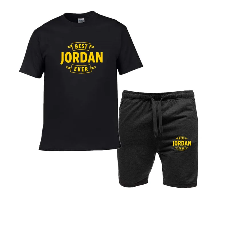 

New summer fitness sportswear for men, short-sleeved T-shirt and shorts two-piece set, breathable and quick-drying casual wear.