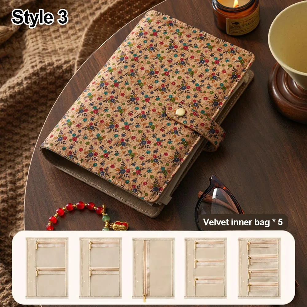 

Книга-органайзер для украшений с хризантемами, роскошная, из искусственной кожи, с прозрачным отделением на молнии, для хранения ожерелий, со съемными страницами