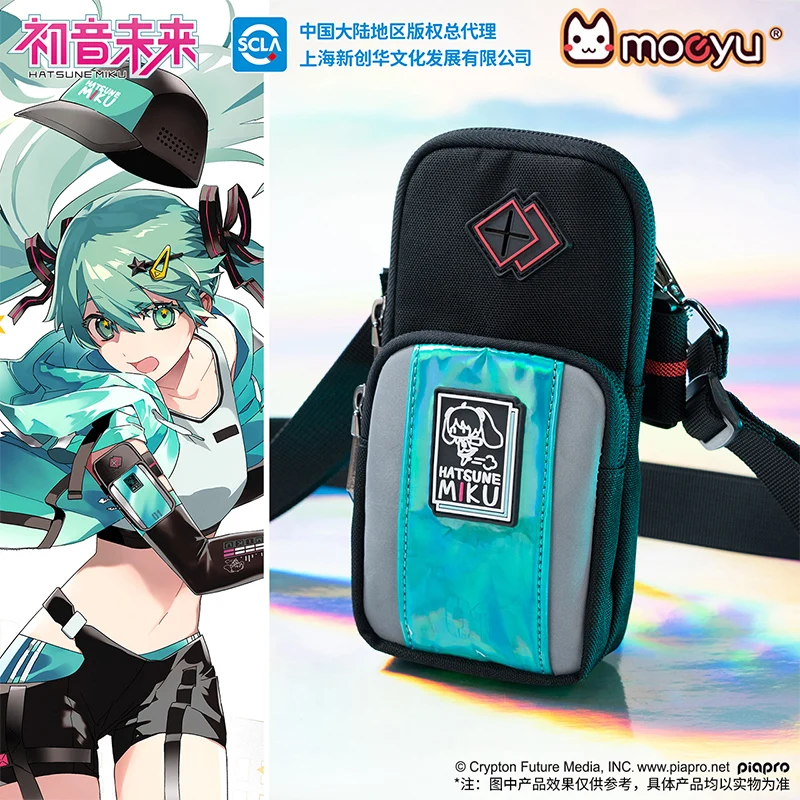 Moeyu Hatsune Miku Phone Arm Bag Pouch Sling Bag Package Mini Crossbody Anime Bag Arm Pack for Women Men Sport Running Bag