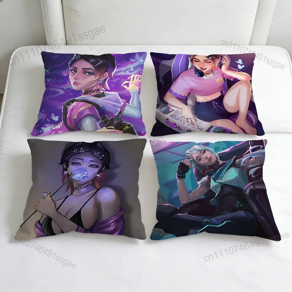 

HOT Game V-ValorantS Decorative Square Pillow Cover Modern Cushion Case for Living Room Bedroom