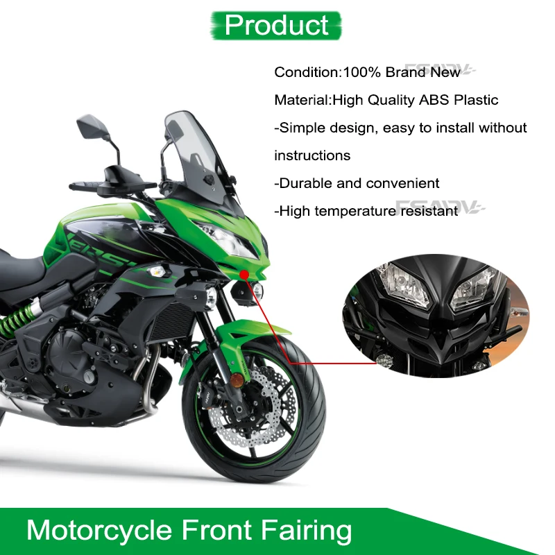 Fit For Kawasaki Versys650 Front Wheel Fender Beak Nose Cover Beak Nose Cone Extension Cover Versys 650 KLE650 LE650E 2015-2021