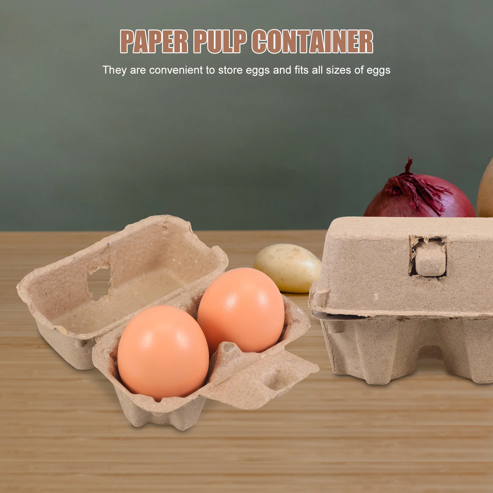 25 Pcs Natural Egg Carton Cartons Paper Pulp Trays Racks Charcuterie Fridge Organizer Eggs Empty Holder Container