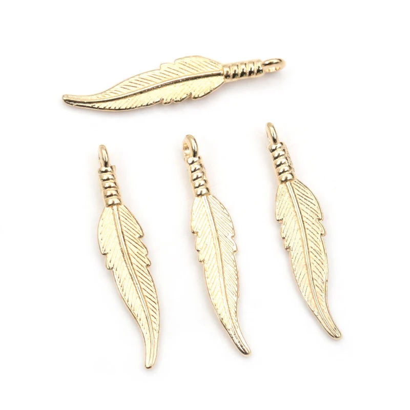 30pcs Feather Charms for Jewelry Making