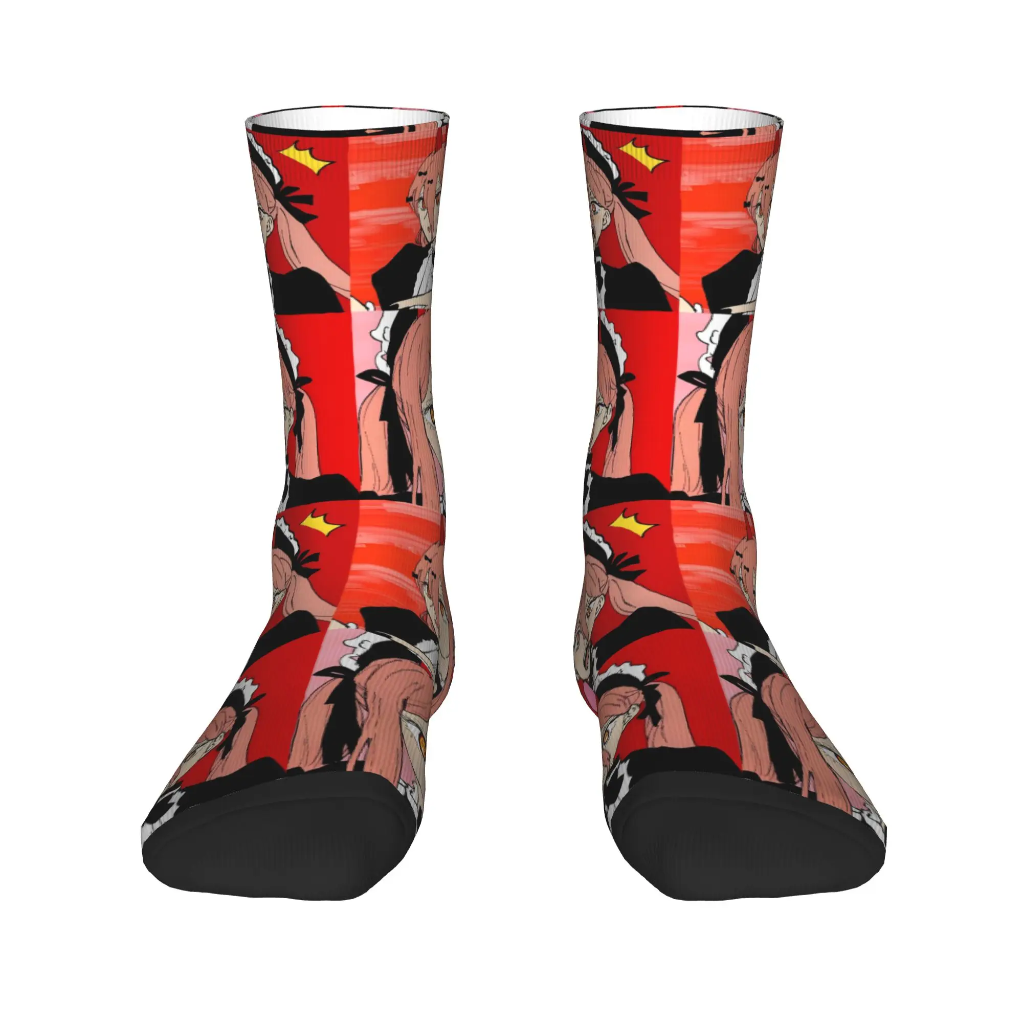 Women Men Socks Power striking anime Chainsaws Mans Stockings Anti Skid Quality Socks Autumn Harajuku Design Cycling Socks