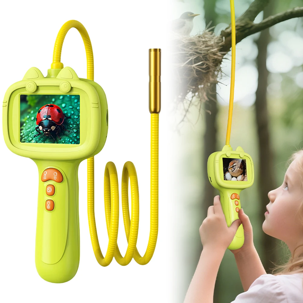 Kids Endoscope with Light Borescope Snake Camera 2.4 Inch Screen Nature Exploration Inspection Camera for Boys & Girls
