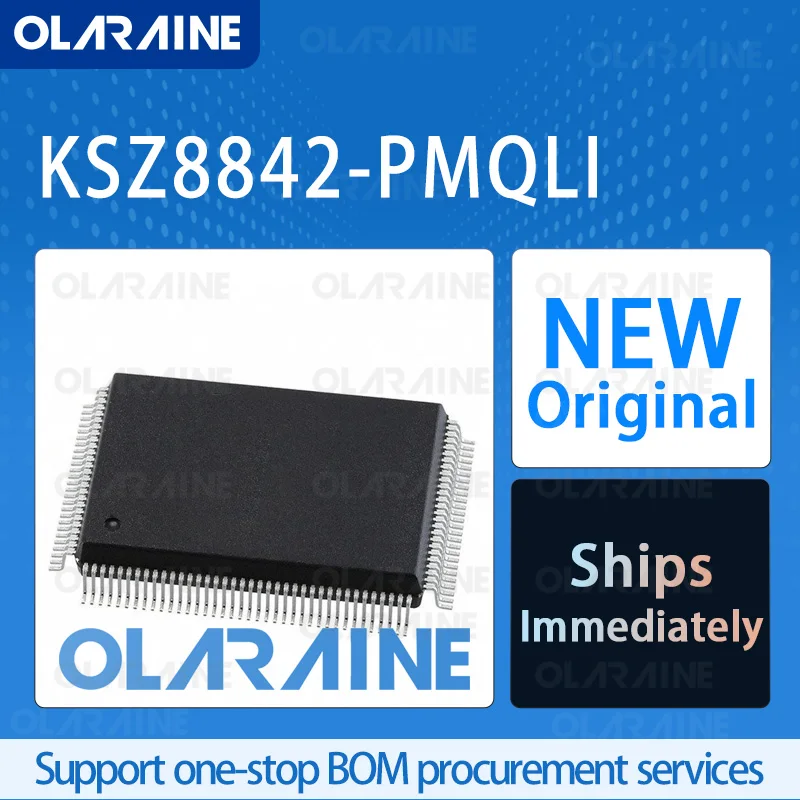 

1/5/10Pcs KSZ8842-PMQLI PQFP-128 original ic chip Ethernet ICs RoHS 2 Transceiver Data rates 10 Mb/s, 100 Mb/s Voltage -3.5 V