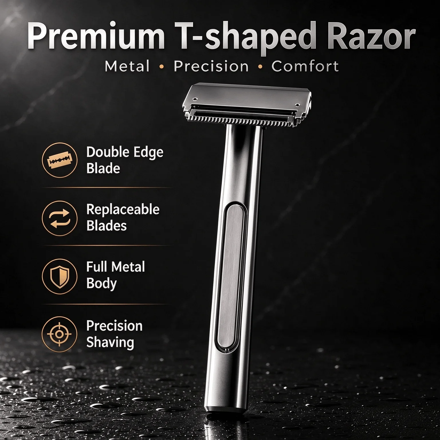 RZACLEA 20T Glide Pro 4D Super Double-edged Safety Razor Half Blade Shaver With Travel Leather Storage Bag for Men Grooming Care