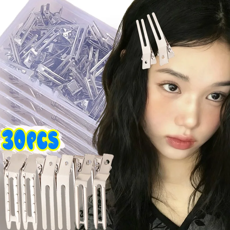 

10/30 шт., простые заколки для волос с двойными зубцами для женщин, салонные фиксированные заколки для волос с высоким черепом, заколка без складок, заколка с утиным биллом