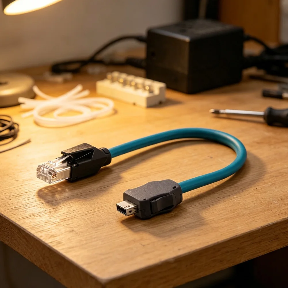 For RJ45 Male Straight To IX Male 1M Industrial Cable High-Speed Data Transmission Ethernet Connector Tools Accessories