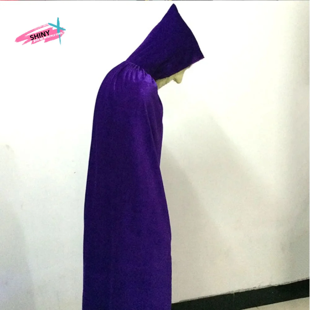 عباءة مخملية بلون سادة، تصميم عكسي، مادة مخملية، رأس طويل، طول كامل، جودة فاخرة، رداء بقلنسوة، أداء الرقص