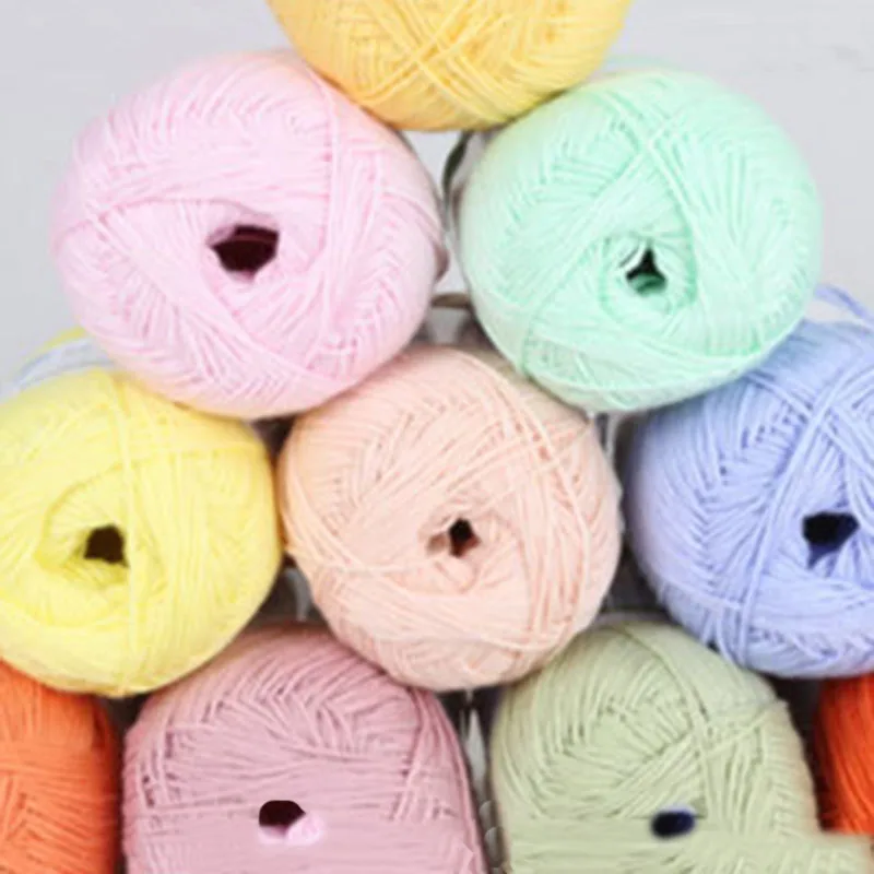 10Ballx50gSoft And Smooth Natural Silk Cotton Hand Woven Yarn Baby Cotton Crochet Knitted High Quality Cotton Yarn