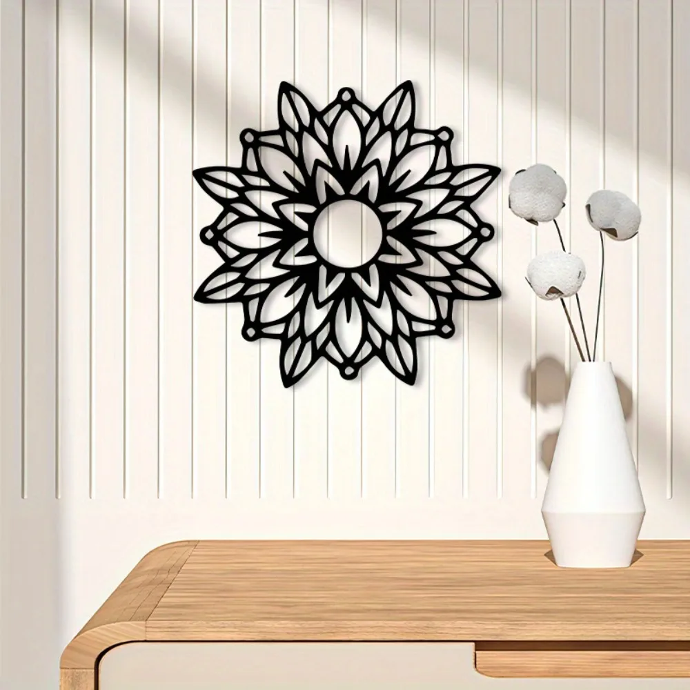 Vintage Floral Mandala Iron Wall Art Bohemian Bedroom Christmas Decor Gift Hanging Ornament Sculpture